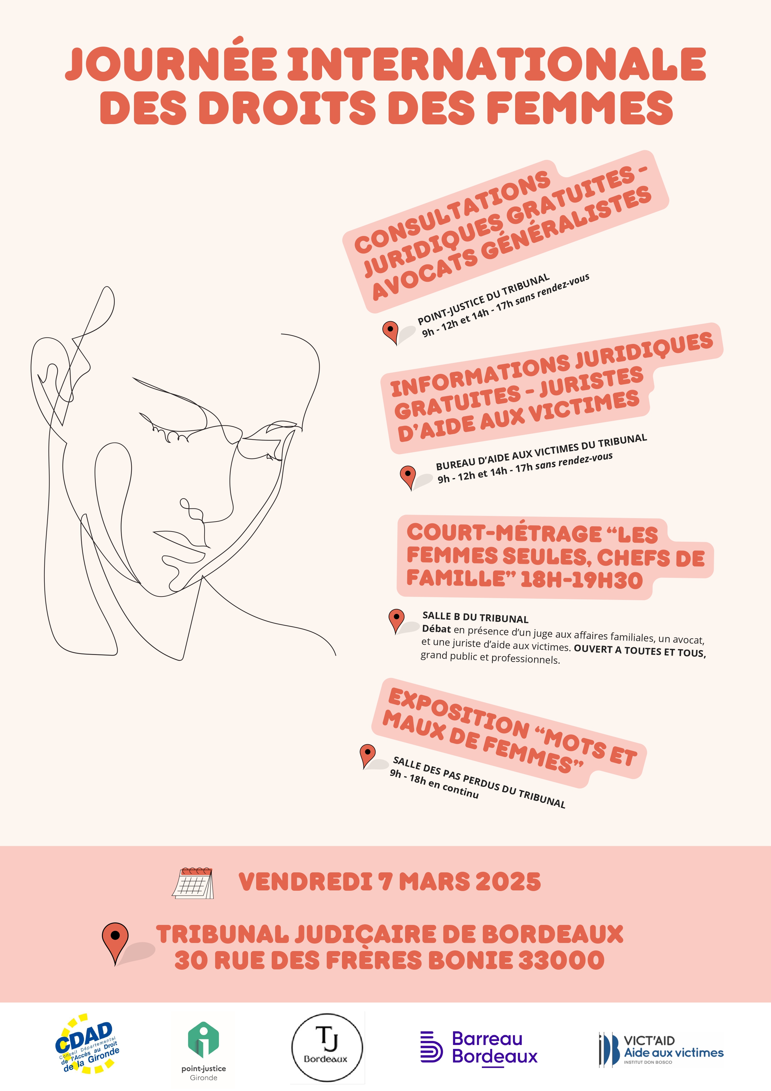 Affiche  JOURNÉE INTERNATIONALE  DES DROITS DES FEMMES